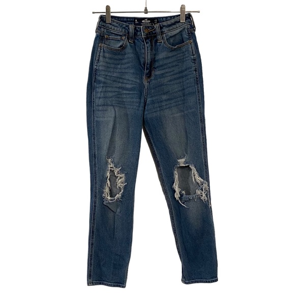 Hollister Denim - Junior’s Hollister Ultra High Rise Mom Skinny Distressed Denim Jeans